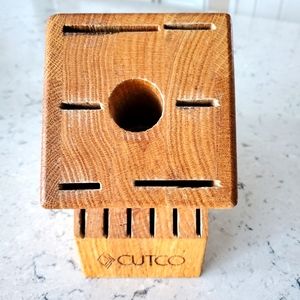 Cutco 13 Slot Solid Oak Knife Block Only